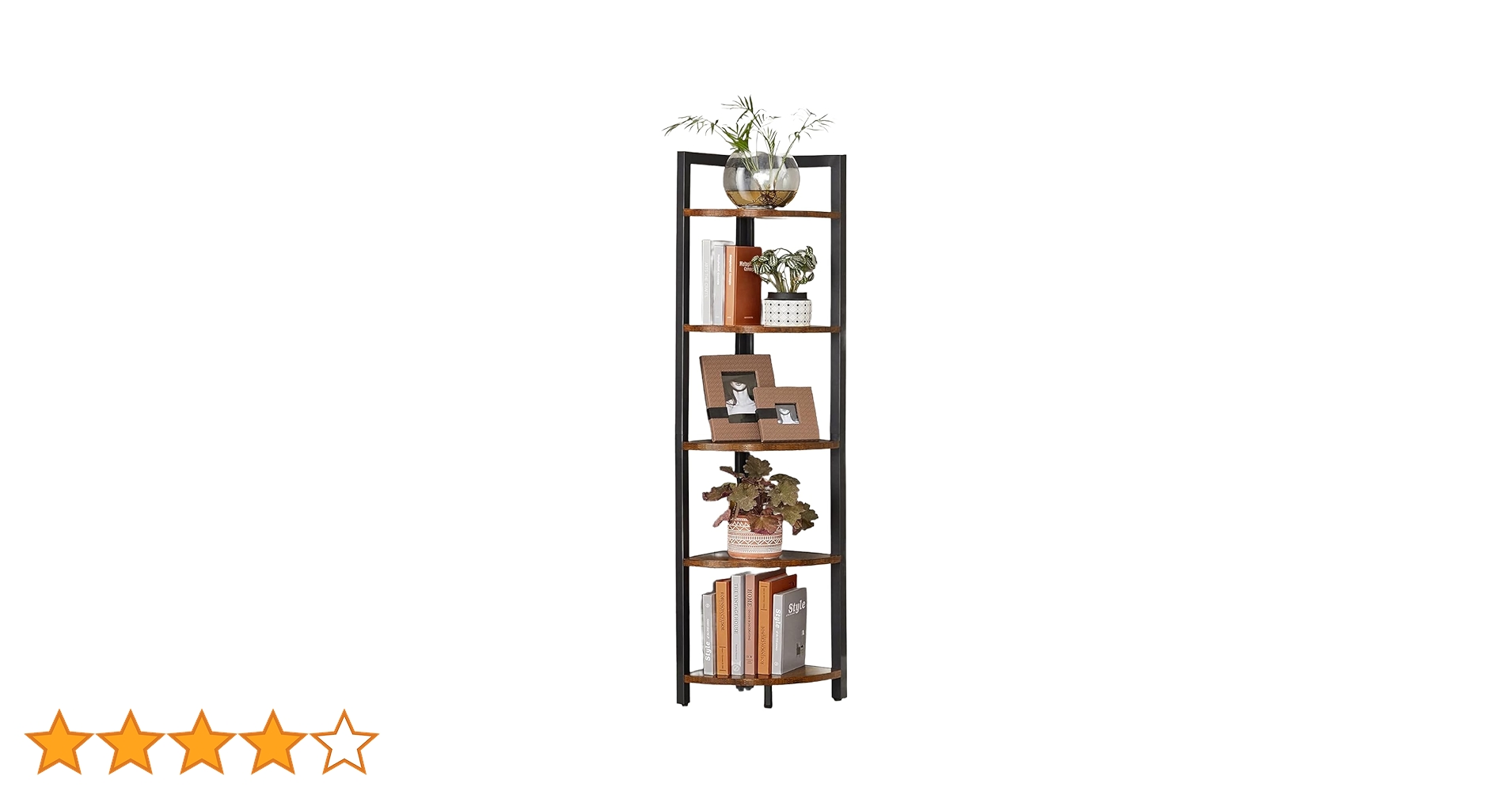 Amazon｜VASAGLE オープンラックコーナーシェルフ 木製 5段 省